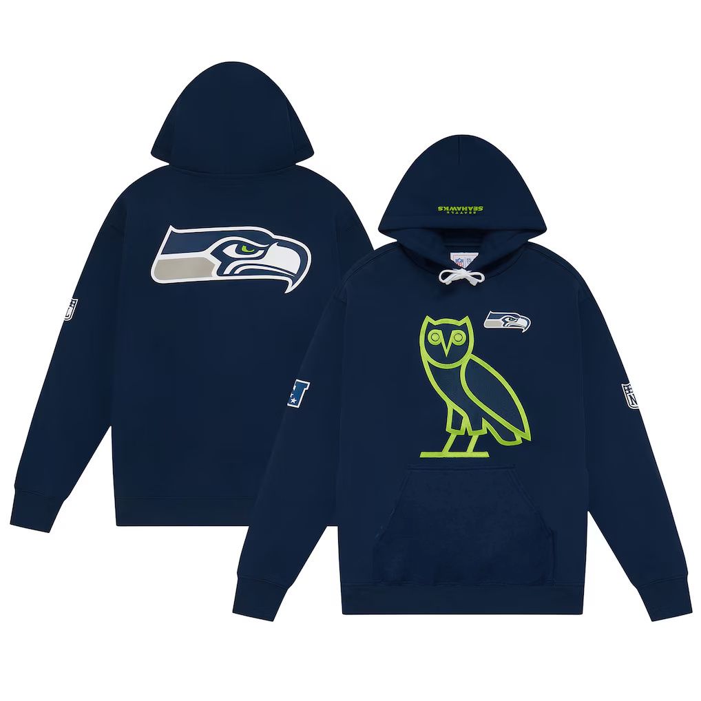Men 2026 NFL Seattle Seahawks hoodie Blue 05